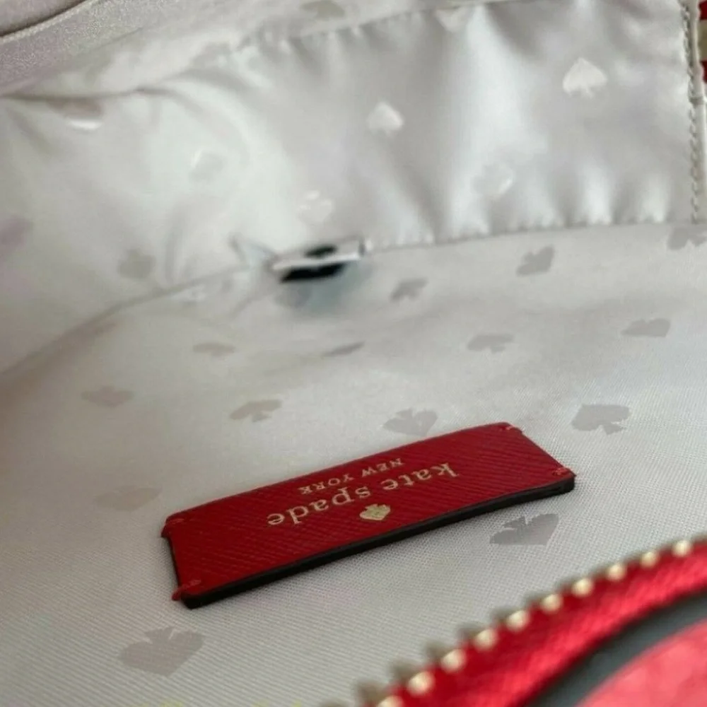 NWT Kate Spade Love Shack Heart Crossbody Purse Leather Candied Cherry Red - Picture 12 of 12